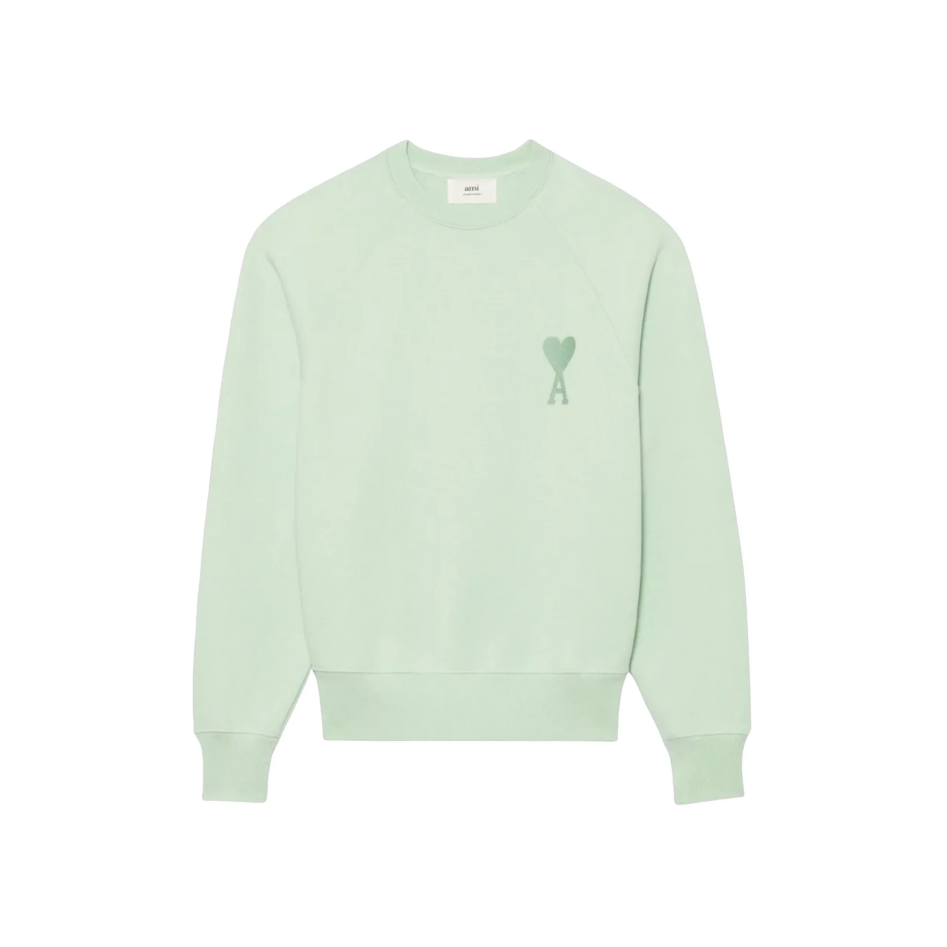 AMI PARIS ADC Tonal Boxy Fit Crewneck Aqua SS22 Front