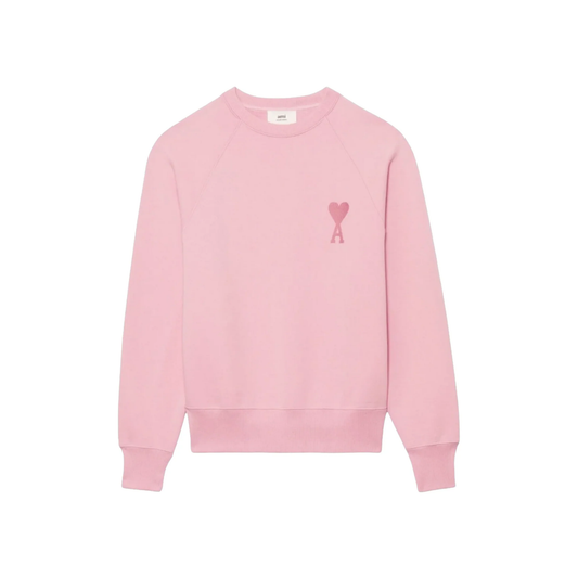 AMI PARIS ADC Tonal Boxy Fit Crewneck Pale Pink SS22 Front