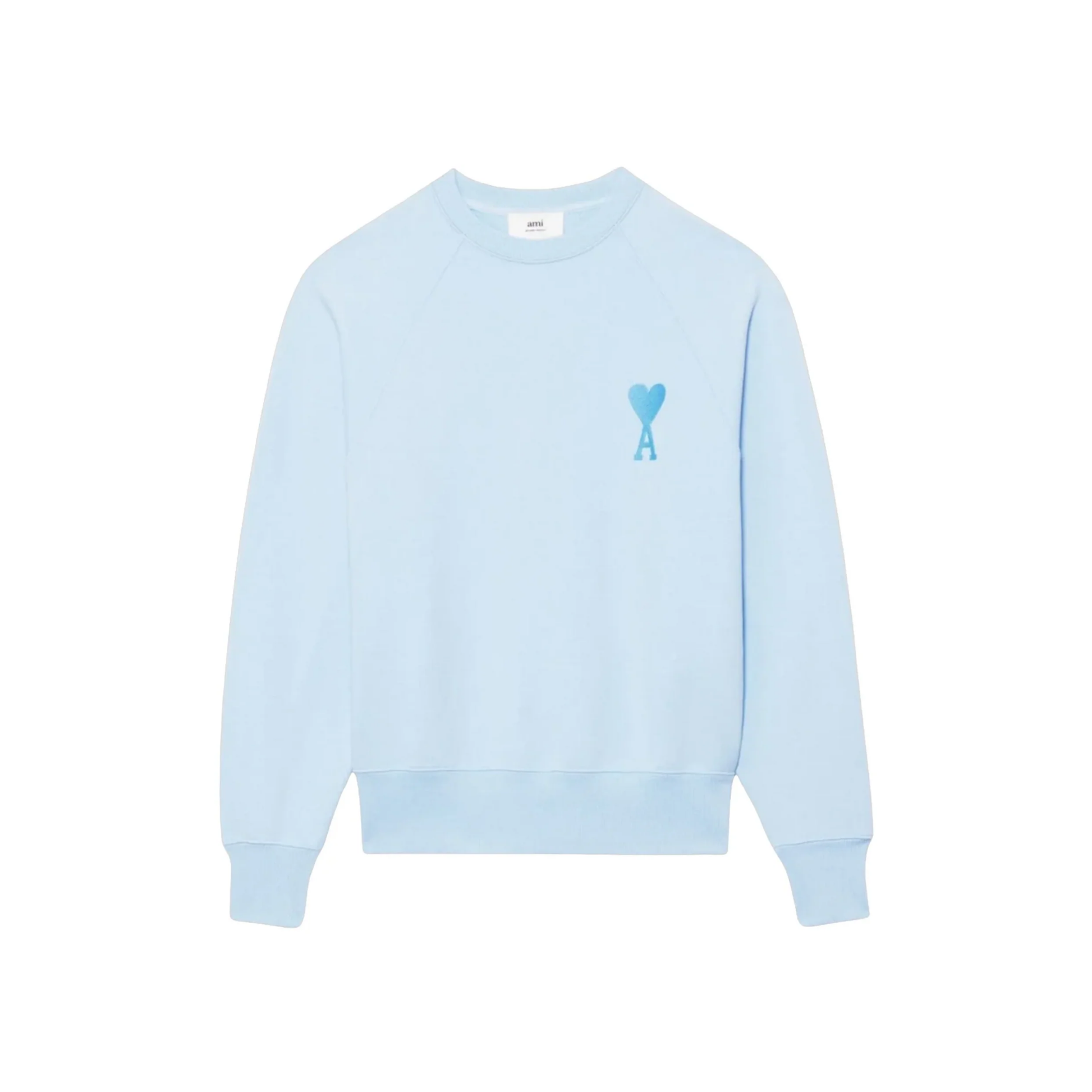 AMI PARIS ADC Tonal Boxy Fit Crewneck Sky Blue SS22 Front