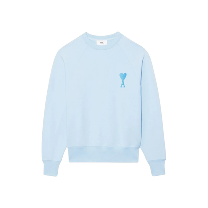 AMI PARIS ADC Tonal Boxy Fit Crewneck Sky Blue SS22 Front