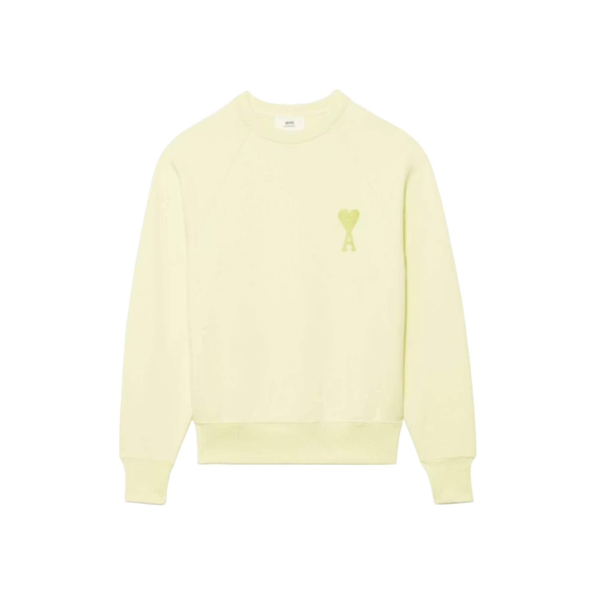 AMI PARIS ADC Tonal Boxy Fit Crewneck Yellow SS22 Front