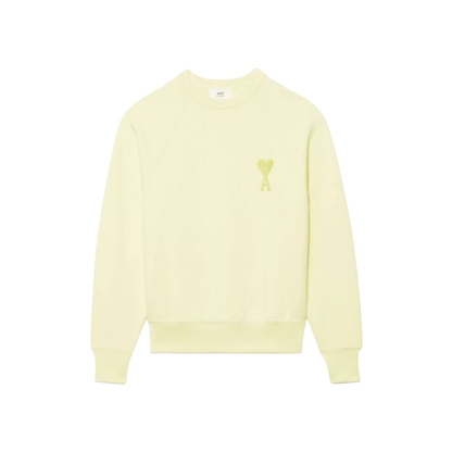 AMI PARIS ADC Tonal Boxy Fit Crewneck Yellow SS22 Front
