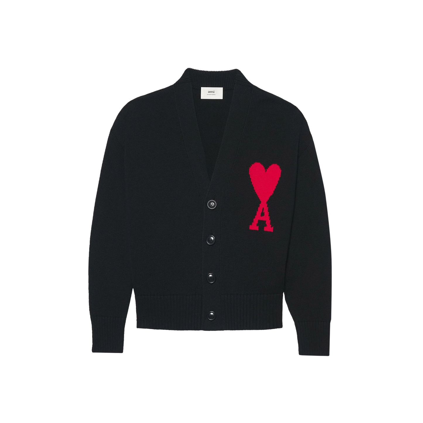 AMI PARIS Ami De Coeur Cardigan Black