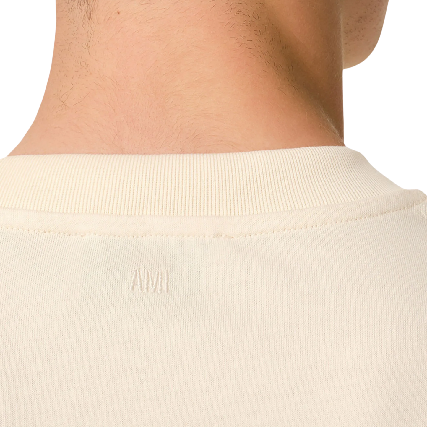 AMI PARIS Ami De Coeur Red Patch Tee White Cream SS25 Back Logo