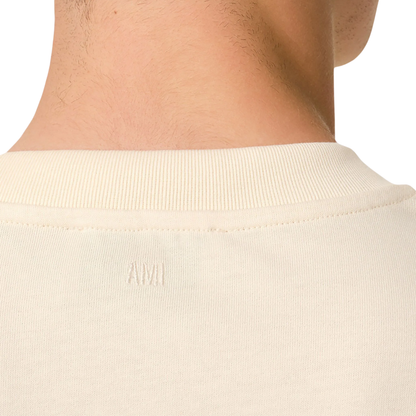 AMI PARIS Ami De Coeur Red Patch Tee White Cream SS25 Back Logo