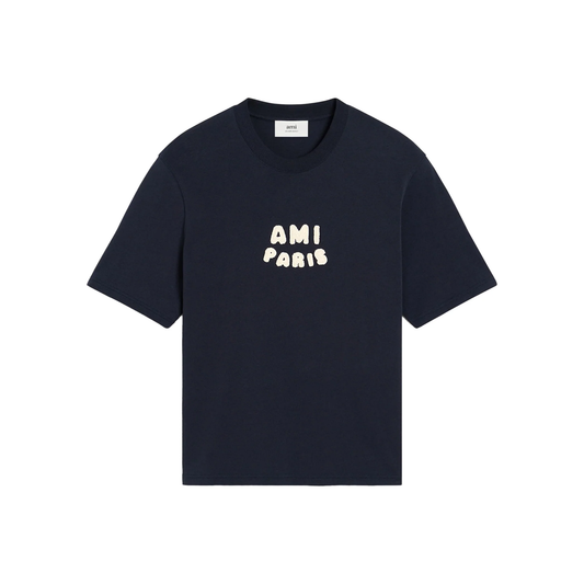 AMI PARIS Ami Paris Patch Tee Navy Blue SS25 Front
