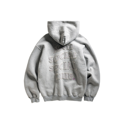 Anti Social Social Club Applique Mind Games Hoodie Grey FW25 Back