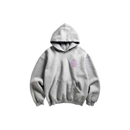Anti Social Social Club Applique Mind Games Hoodie Grey FW25 Front