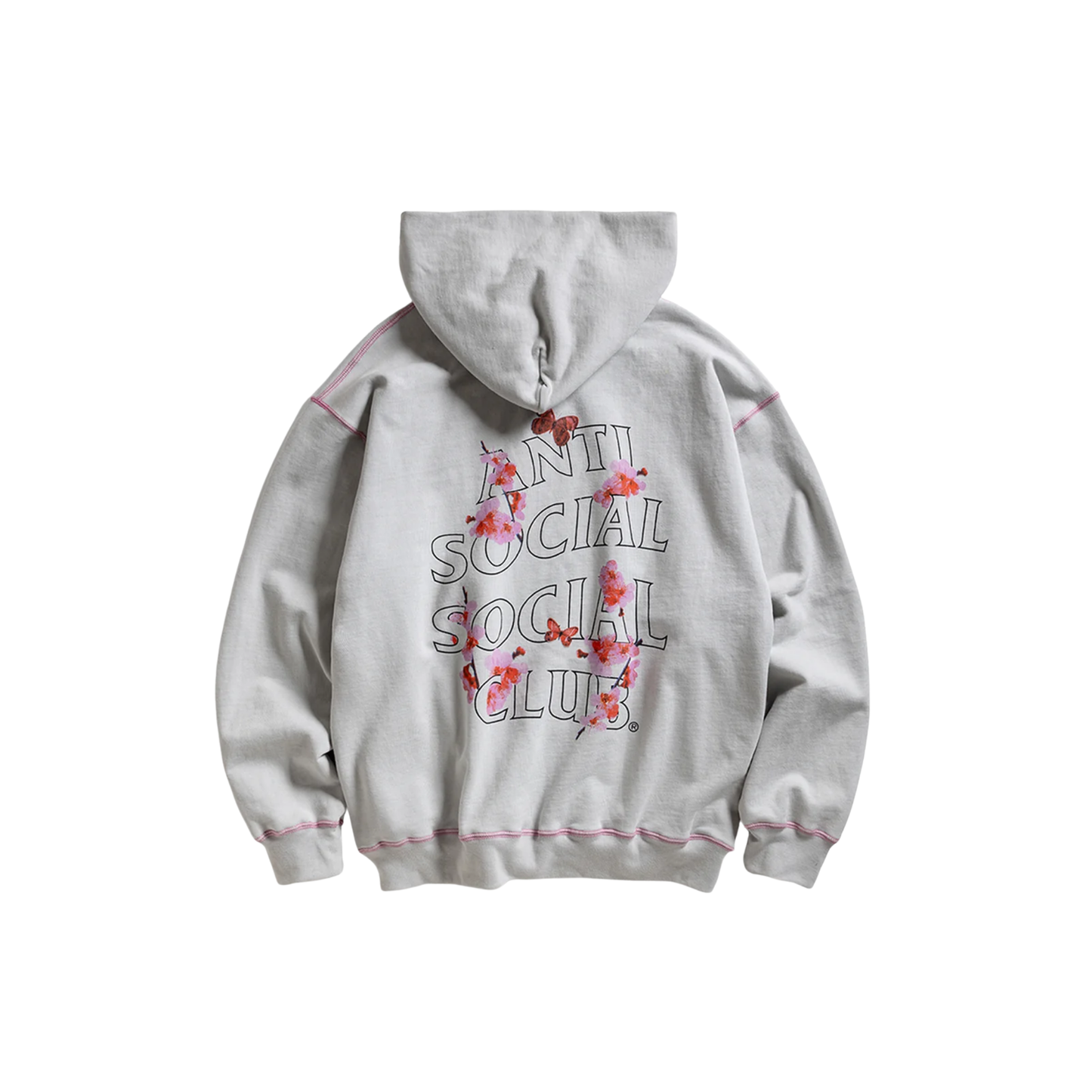 Anti Social Social Club Contrast Stitch Hoodie Grey FW25 Back