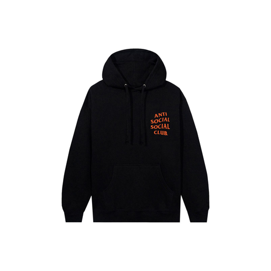 Anti Social Social Club Halloween Mind Games Hoodie Black Orange Front