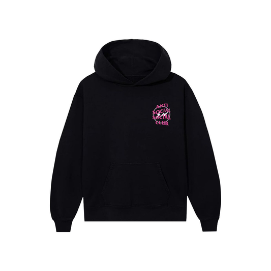 Anti Social Social Club x Fragment Half Tone Hoodie Black Pink Front