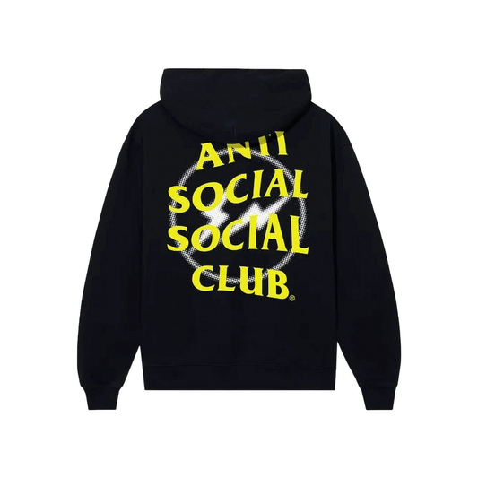 Anti Social Social Club x Fragment Half Tone Hoodie Black Yellow Back