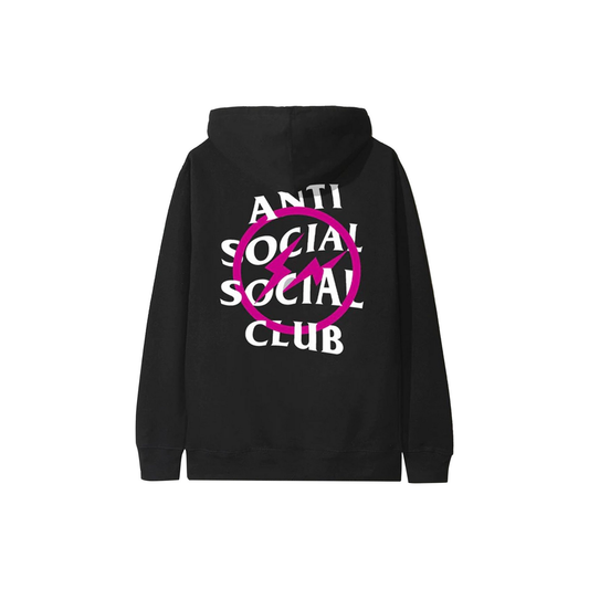 Anti Social Social Club x Fragment Pink Bolt Hoodie Back