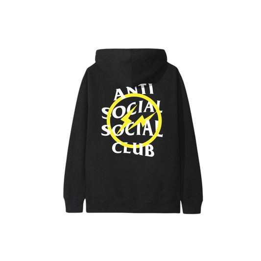 Anti Social Social Club x Fragment Yellow Bolt Hoodie Back