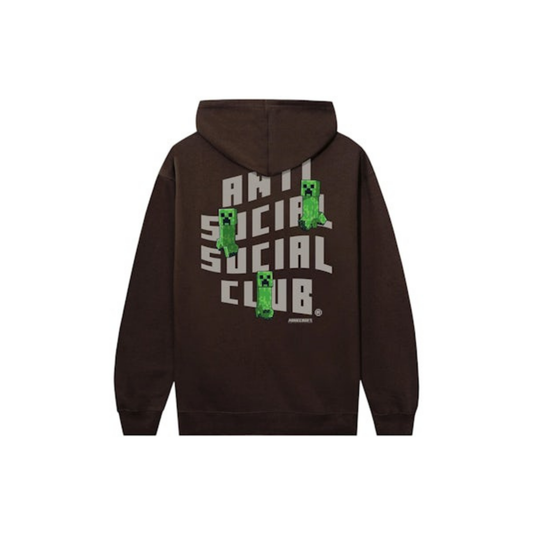 Anti Social Social Club x Minecraft Creeper Logo Hoodie Brown Back