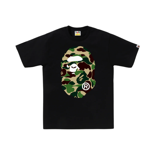 BAPE ABC Camo Big Head Ape Tee Black Green Front