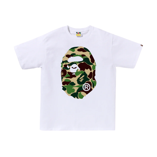 BAPE ABC Camo Big Head Ape Tee White Green Front