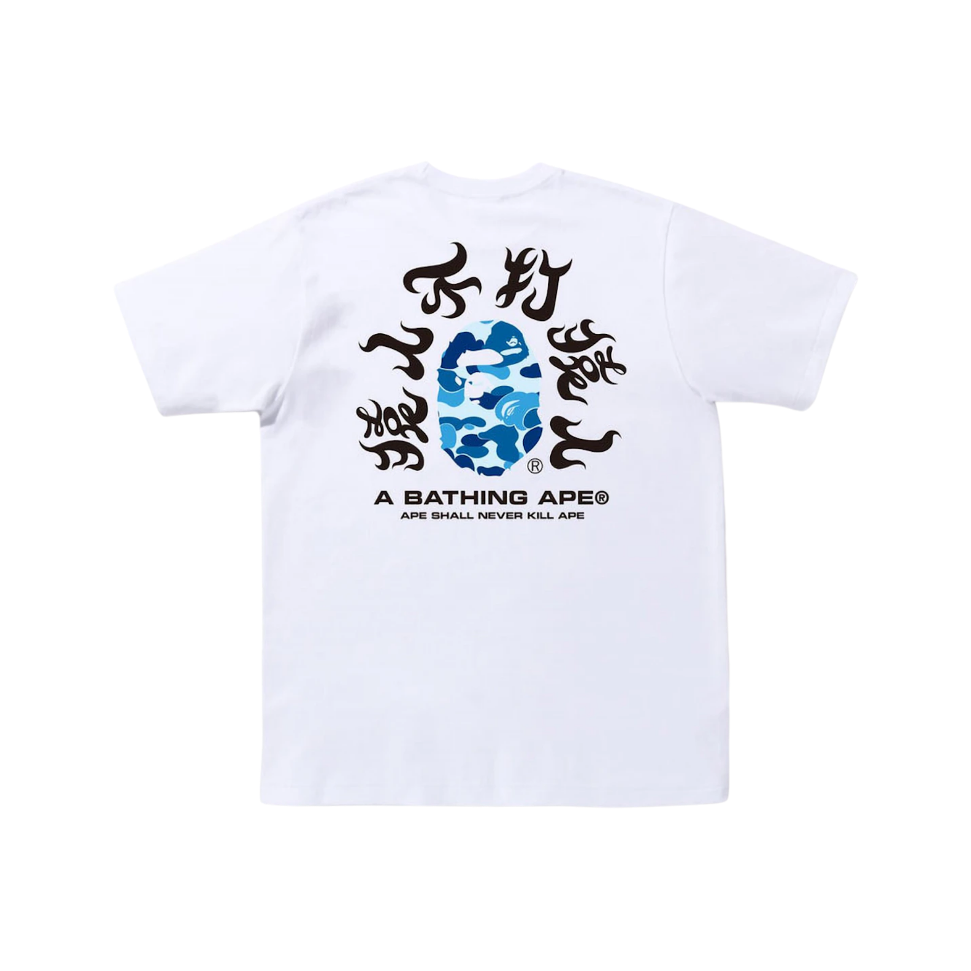 BAPE ABC Camo Kanji Tee White Blue Back