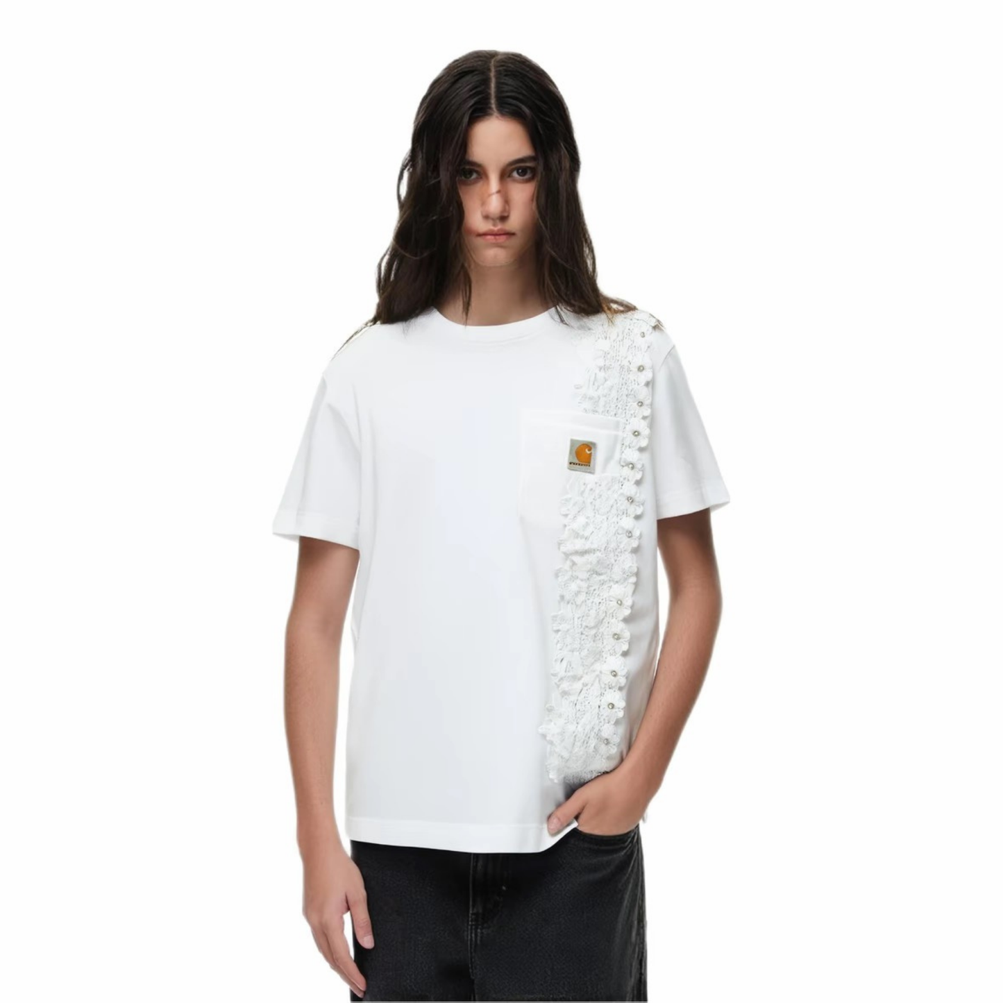 Carhartt Fantasy Lace Tee White Model Front