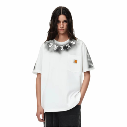 Carhartt Gothic Pocket Tee White Model Front
