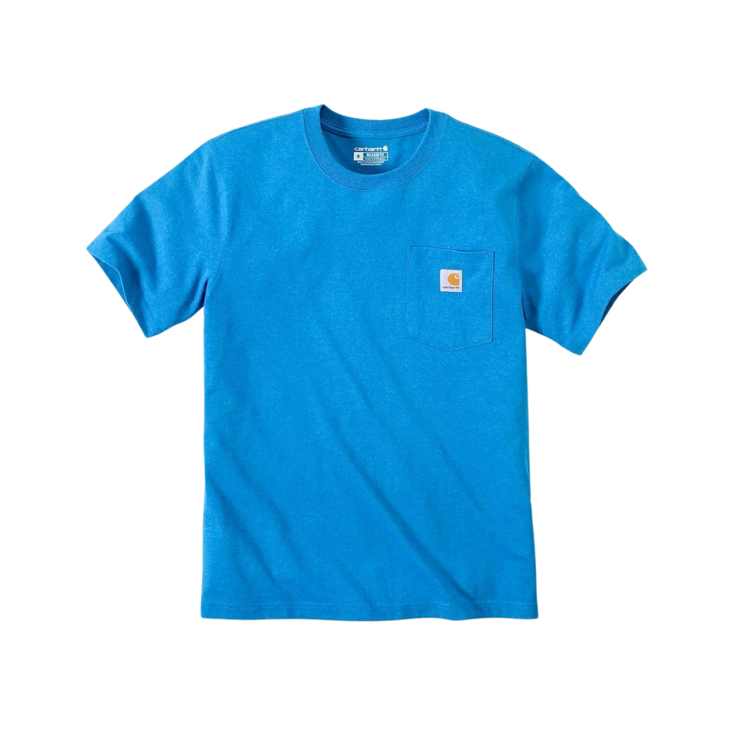 Carhartt K87 Heavyweight Pocket Tee Marine Blue Heather Front
