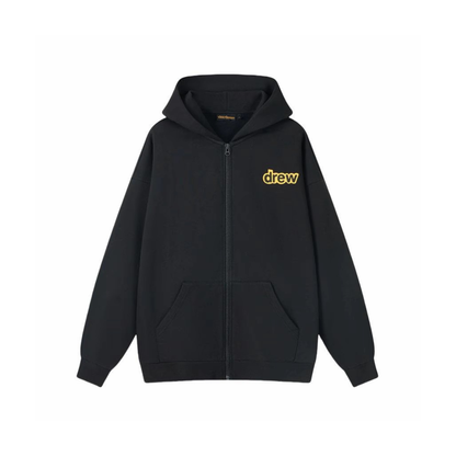 Drew House Back Dinodrew Zip Up Hoodie Black Front