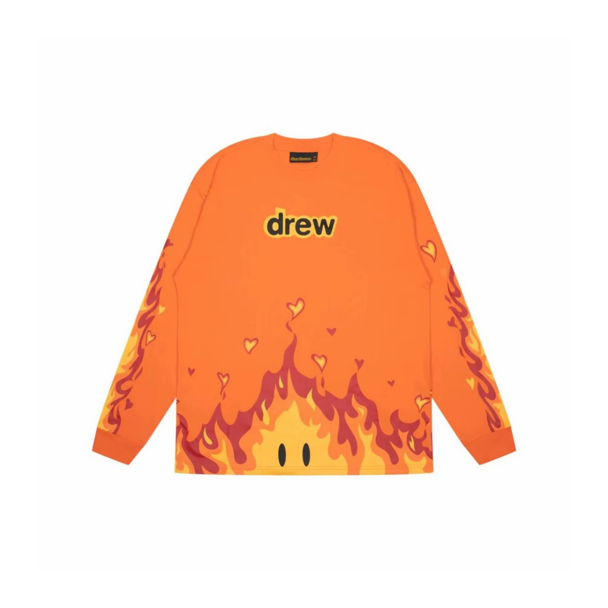 Drew House Fire Long Sleeve T-Shirt Orange Front