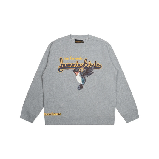 Drew House Hummingbirds Crewneck Grey Front