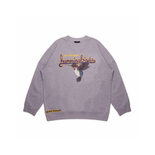Drew House Hummingbirds Crewneck Heather Grey Front