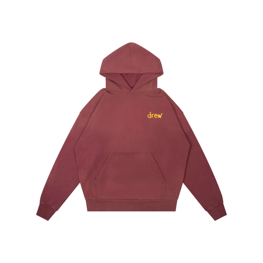 Drew House Scribble Boxy Hoodie Faded Maroon Front