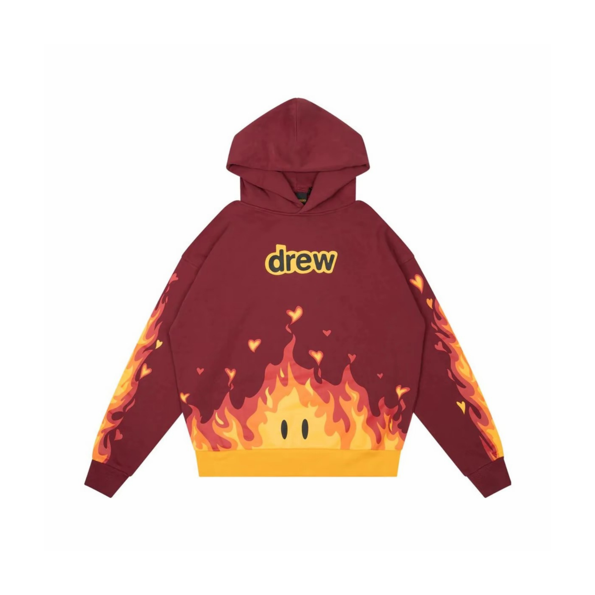Drew House Secret Fire Hoodie Burgundy Front