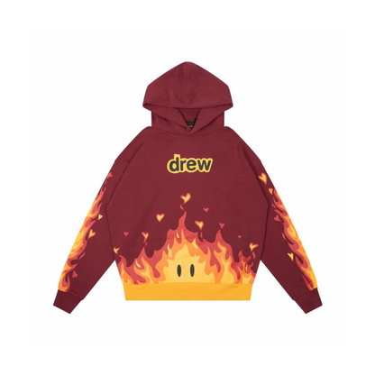 Drew House Secret Fire Hoodie Burgundy Front