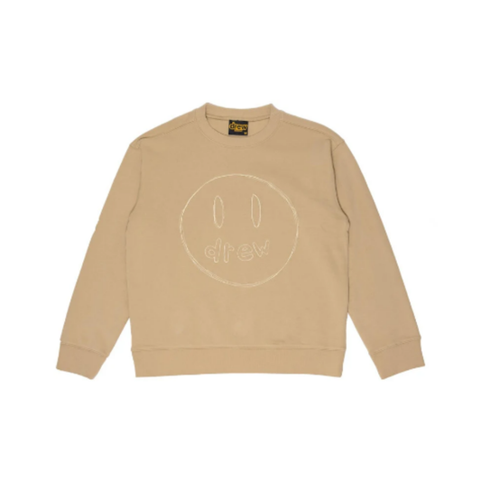 Drew House Sketch Mascot Crewneck Khaki Front