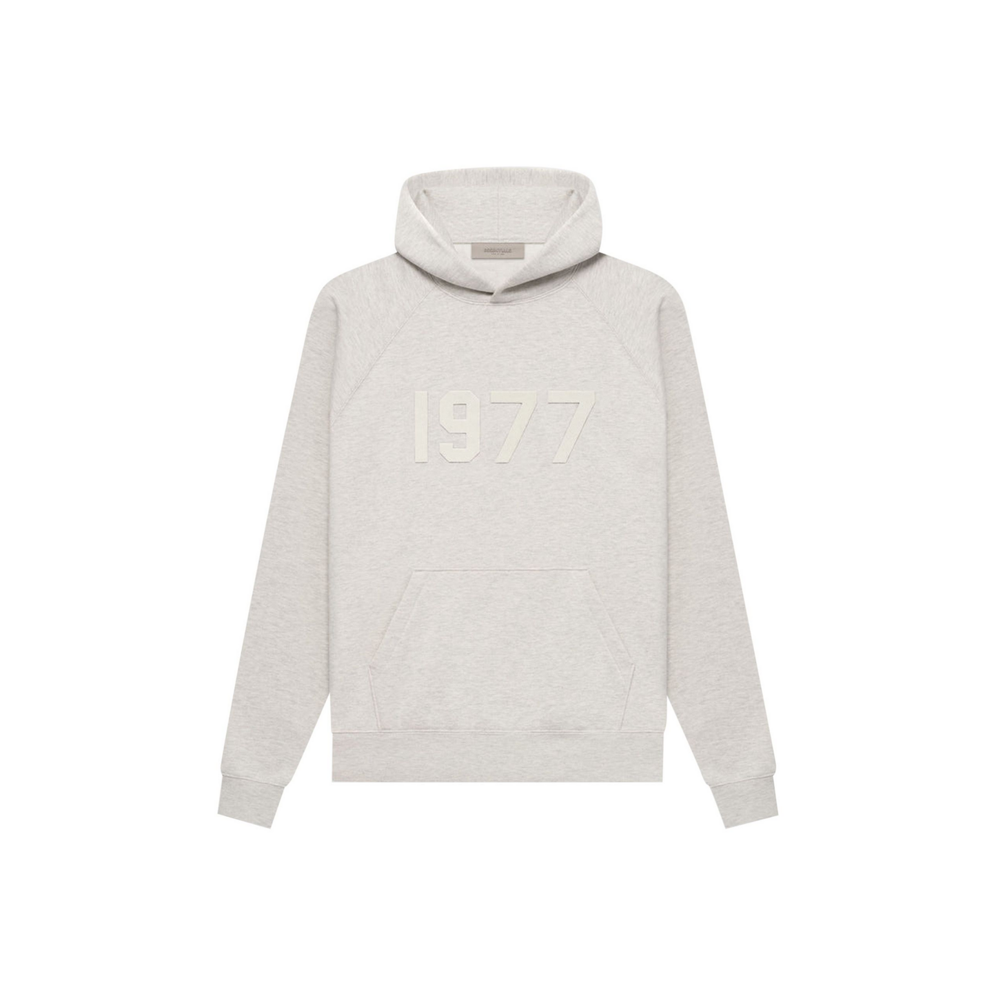 Fear of God Essentials 1977 Hoodie Light Oatmeal SS22 Front