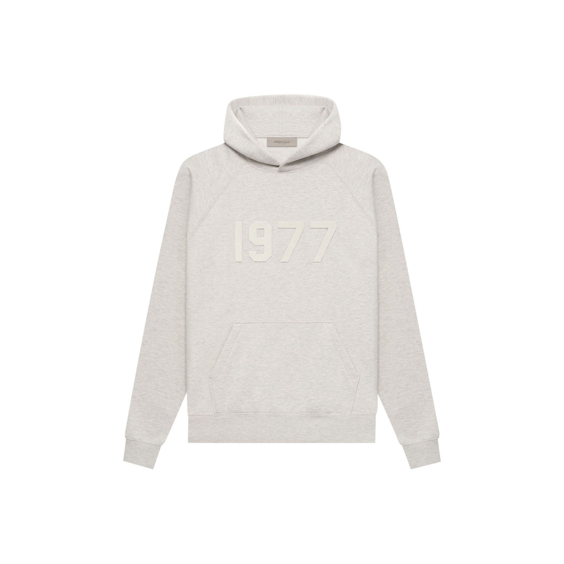 Fear of God Essentials 1977 Hoodie Light Oatmeal SS22 Front
