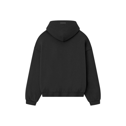 Fear of God Essentials 90s Fit Fleece Hoodie Jet Black FW25 Back