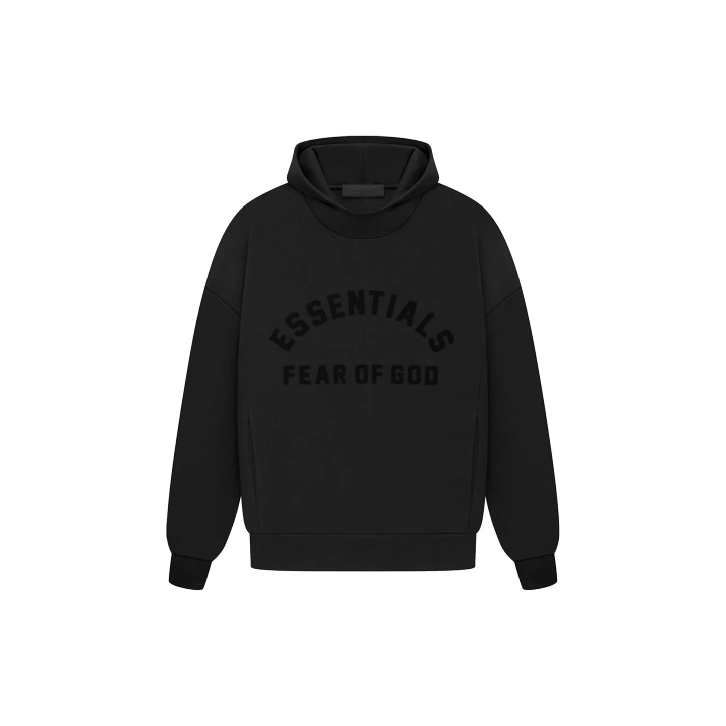 Fear of God Essentials Arch Logo Hoodie Jet Black SS23 Front