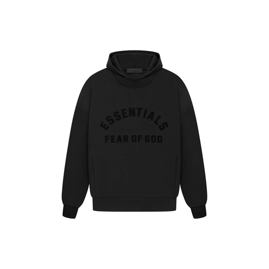 Fear of God Essentials Arch Logo Hoodie Jet Black SS23 Front