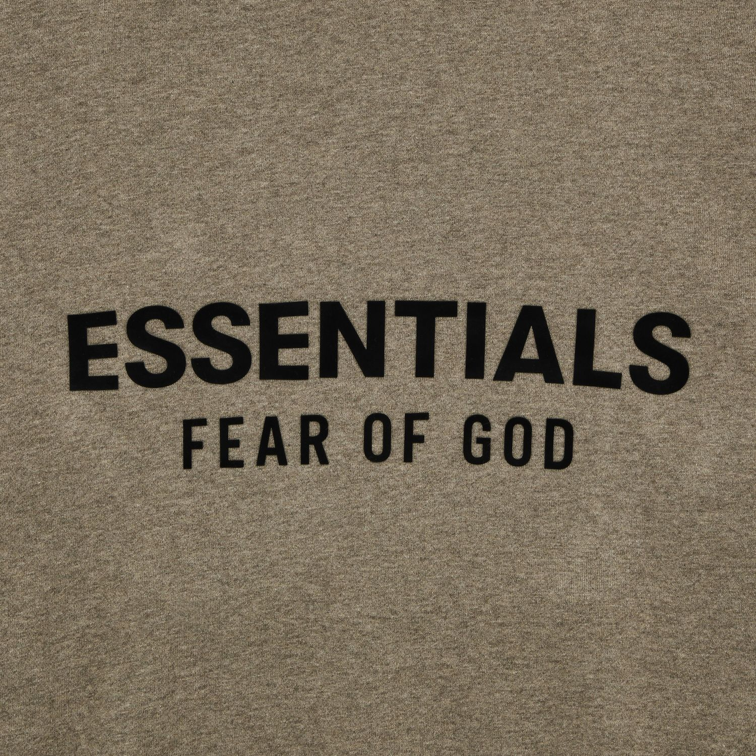 Fear of God Essentials Classic Fit Fleece Hoodie Homestead Heather SS25 Back Logo
