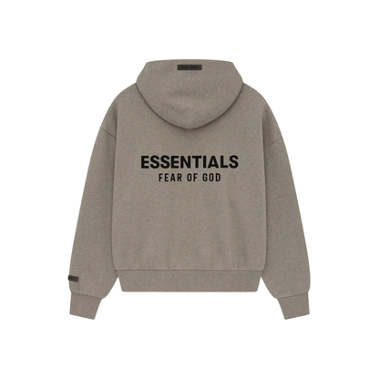 Fear of God Essentials Classic Fit Fleece Hoodie Homestead Heather SS25 Back