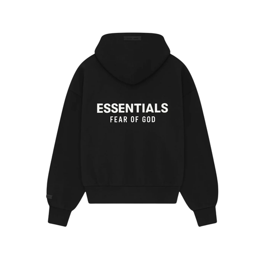 Fear of God Essentials Classic Fit Fleece Hoodie Jet Black SS25 Back