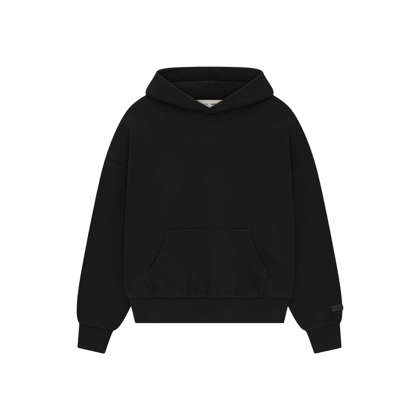 Fear of God Essentials Classic Fit Fleece Hoodie Jet Black SS25 Front
