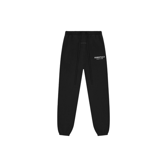 Fear of God Essentials Classic Fit Fleece Sweatpants Jet Black SS25 Front
