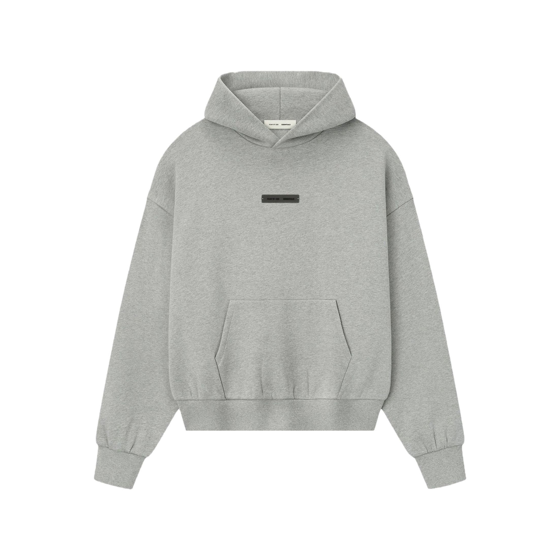 Fear of God Essentials Classic Fleece Hoodie Concrete Heather FW25 Front