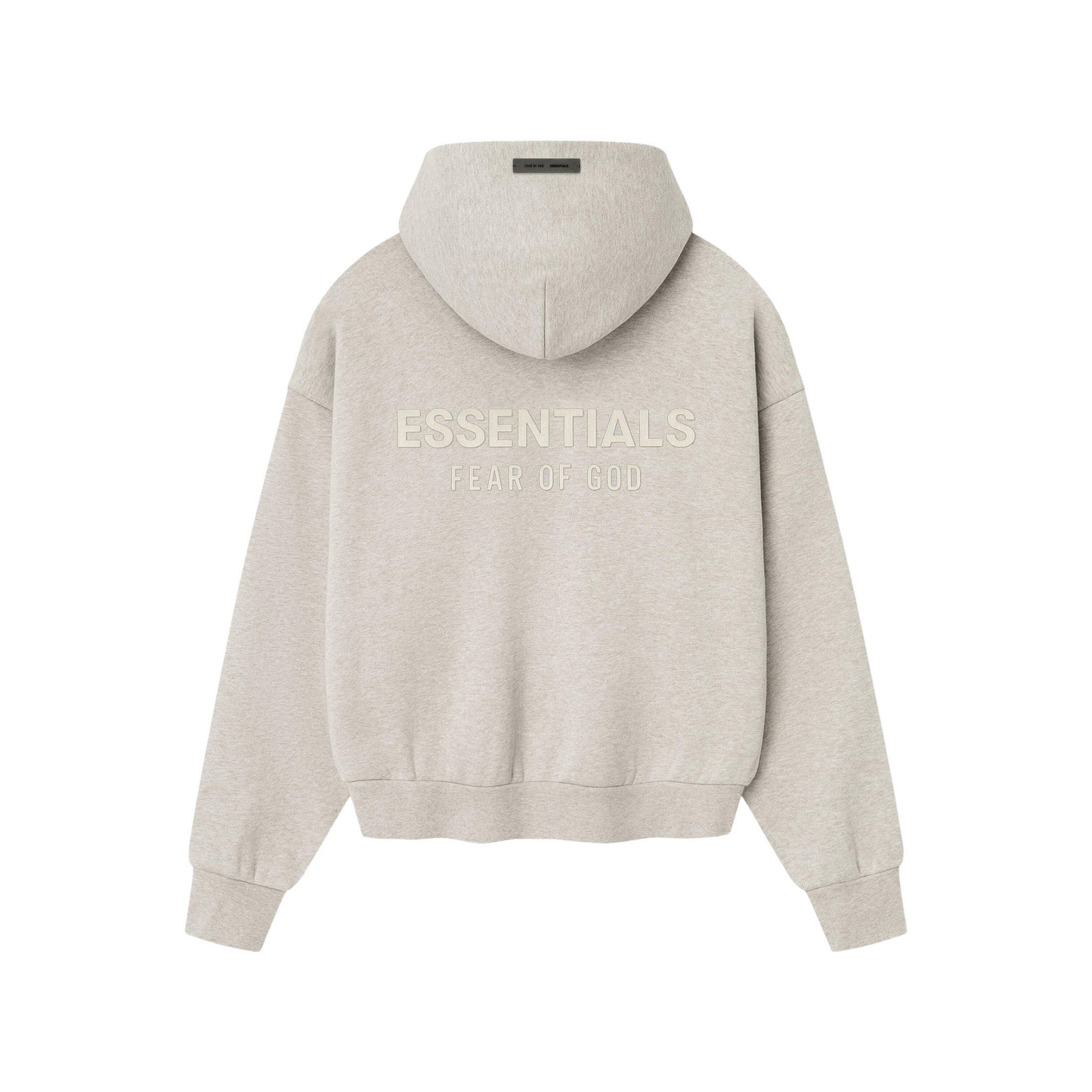 Fear of God Essentials Classic Fleece Hoodie Heather Stone SS25 Back