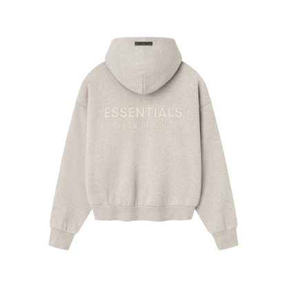 Fear of God Essentials Classic Fleece Hoodie Heather Stone SS25 Back