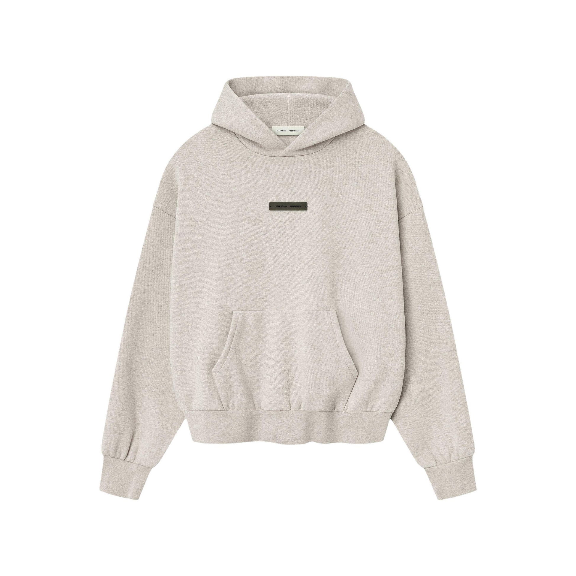 Fear of God Essentials Classic Fleece Hoodie Heather Stone SS25 Front