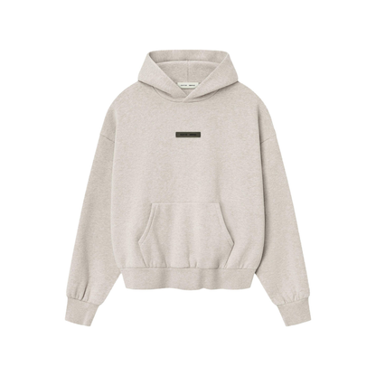 Fear of God Essentials Classic Fleece Hoodie Heather Stone SS25 Front