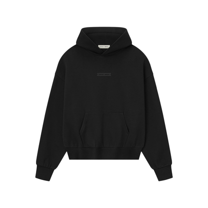 Fear of God Essentials Classic Fleece Hoodie Jet Black FW25 Front