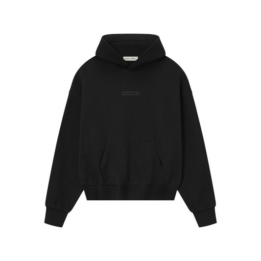 Fear of God Essentials Classic Fleece Hoodie Jet Black FW25 Front